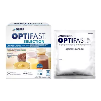 OPTIFAST Atrankiniai gėrimai &amp; Kremo milteliai, 8X55 g