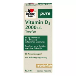 DOPPELHERZ Vitaminas D3 2000 I.U. gryni lašai, 9,2 ml