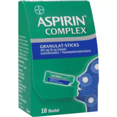 ASPIRIN Sudėtinės granulių lazdelės 500 mg/30 mg granulės, 10 vnt