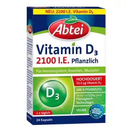 ABTEI Vitaminas D3 2100 I.U. augalinės kapsulės, 24 vnt