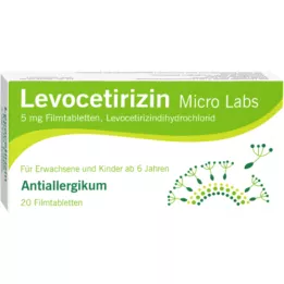 LEVOCETIRIZIN Micro Labs 5 mg plėvele dengtos tabletės, 20 vnt