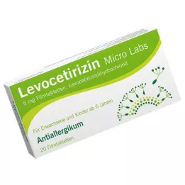 LEVOCETIRIZIN Micro Labs 5 mg plėvele dengtos tabletės, 20 vnt