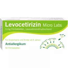 LEVOCETIRIZIN Micro Labs 5 mg plėvele dengtos tabletės, 50 vnt