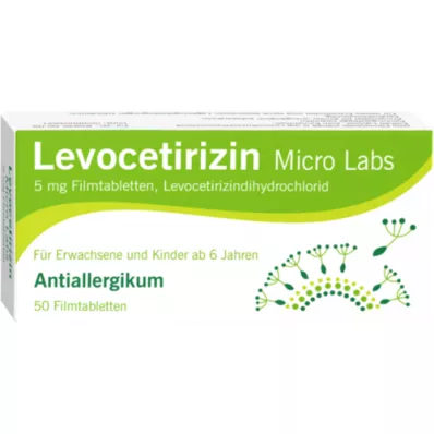 LEVOCETIRIZIN Micro Labs 5 mg plėvele dengtos tabletės, 50 vnt