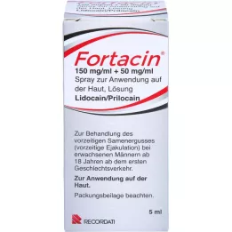FORTACIN 150 mg/ml + 50 mg/ml purškalas odai, 5 ml