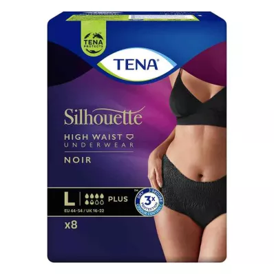 TENA SILHOUETTE plius L noir, 8 vnt TENA SILHOUETTE plius L noir, 8 vnt