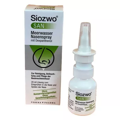 Siozwo San jūros vandens nosies purškalas su dekspantenoliu, 20 ml Siozwo San jūros vandens nosies purškalas su dekspantenoliu, 20 ml