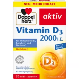DOPPELHERZ Vitaminas D3 2000 I.U. tabletės, 50 vnt