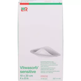 VLIWASORB jautrus 10x20 cm superabsorbuojantis žaizdų tvarstis, 10 vnt