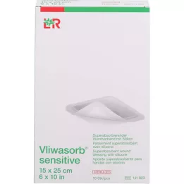 VLIWASORB jautrus 15x25 cm superabsorbuojantis žaizdų tvarstis, 10 vnt