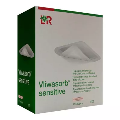 Vliwasorb sensitive 15x25 cm superabsorb.žaizdos tvarstis, 10 vnt