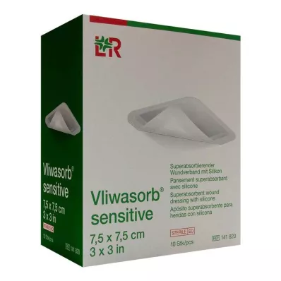 Vliwasorb jautri 7,5x7,5 cm superabsorb.Wundv., 10 vnt