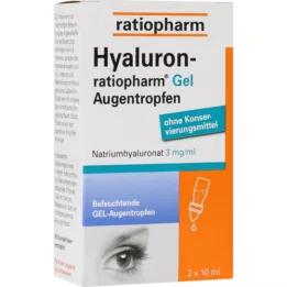 HYALURON-RATIOPHARM Geliniai akių lašai, 2X10 ml