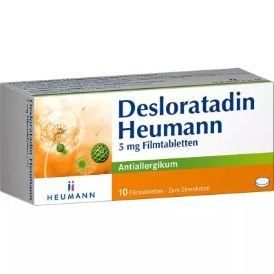 DESLORATADIN Heumann 5 mg plėvele dengtos tabletės, 10 vnt