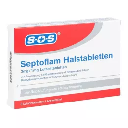 SEPTOFLAM Gerklės pastilės, 8 vnt