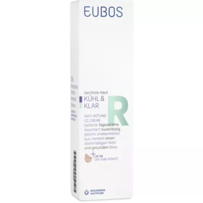 EUBOS KÜHL &amp; KLAR Nuo raudonio CC Kremas LSF 50, 30 ml