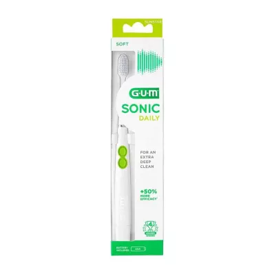 GUM Sonic Daily sonic dantų šepetėlis baltas, 1 vnt