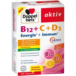 DOPPELHERZ B12+C+D3 Depot veikliosios tabletės, 100 vnt