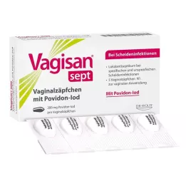 VAGISAN Sept makšties žvakutės su povidono jodu, 5 vnt