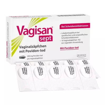 Vagisan sept makšties žvakutės su povidonu-jodu, 10 vnt