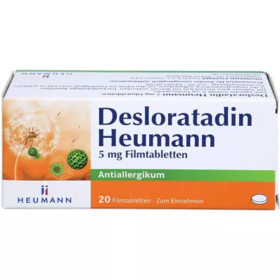 DESLORATADIN Heumann 5 mg plėvele dengtos tabletės, 20 vnt