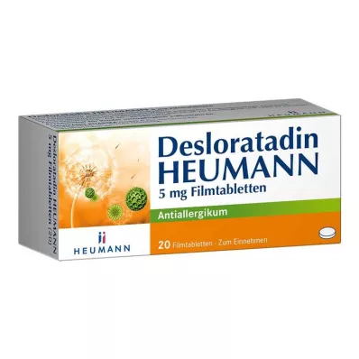 Desloratadine HEUMANN 5 mg plėvele dengtos tabletės, 20 vnt