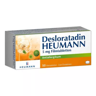 Desloratadine HEUMANN 5 mg plėvele dengtos tabletės, 50 vnt