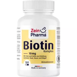 BIOTIN KOMPLEX 10 mg + cinkas + selenas didelės dozės kapsulės, 180 vnt