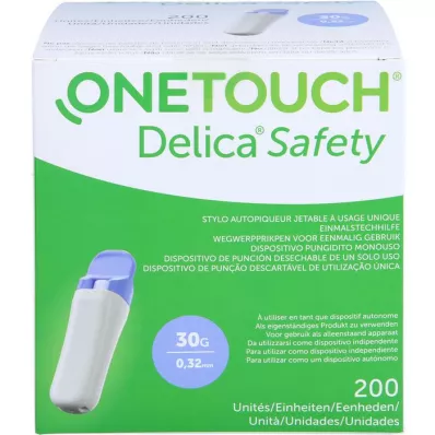 ONE TOUCH Delica Safety vienkartinis lansavimo prietaisas 30 G, 200 vnt