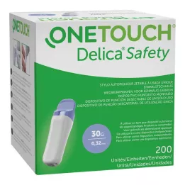 ONE TOUCH Delica Safety vienkartinis lansavimo prietaisas 30 G, 200 vnt