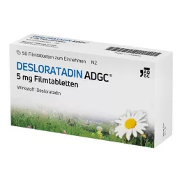 DESLORATADIN ADGC 5 mg plėvele dengtos tabletės, 50 vnt