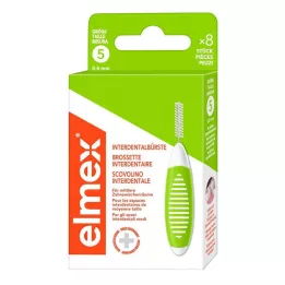 ELMEX Tarpdančių šepetėliai ISO 5 dydžio 0,8 mm žali, 8 vnt