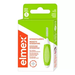 ELMEX Tarpdančių šepetėliai ISO 5 dydžio 0,8 mm žali, 8 vnt