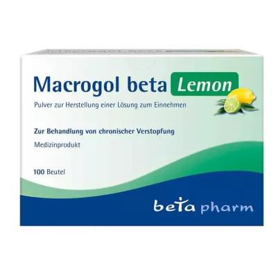 MACROGOL beta Lemon Plv.z.Her.e.Lsg.z.Oral, 100 vnt MACROGOL beta Lemon Plv.z.Her.e.Lsg.z.Oral, 100 vnt