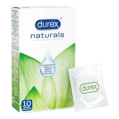 Durex naturals prezervatyvai su vandens pagrindo lubrikantu, 10 vnt Durex naturals prezervatyvai su vandens pagrindo lubrikantu, 10 vnt