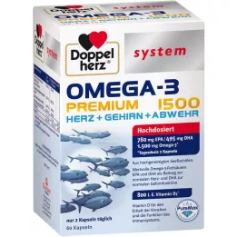 DOPPELHERZ Omega-3 Premium 1500 sisteminės kapsulės, 60 kapsulių