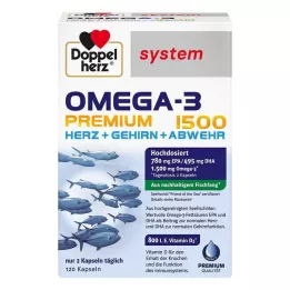 DOPPELHERZ Omega-3 Premium 1500 sisteminės kapsulės, 120 kapsulių