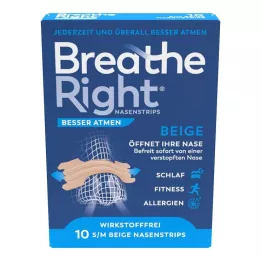 BESSER Atmen Breathe Right nosies pleistrai normalūs smėlio spalvos, 10 vnt