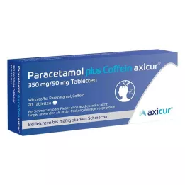 PARACETAMOL plius kofeinas axicur 350 mg/50 mg tabletės, 20 vnt