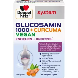 DOPPELHERZ Gliukozaminas 1000+Curcuma vegan syst. kapsulės, 60 vnt