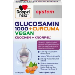 DOPPELHERZ Gliukozaminas 1000+Curcuma vegan syst. kapsulės, 120 vnt