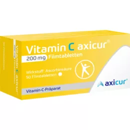 VITAMIN C AXICUR 200 mg plėvele dengtos tabletės, 50 vnt