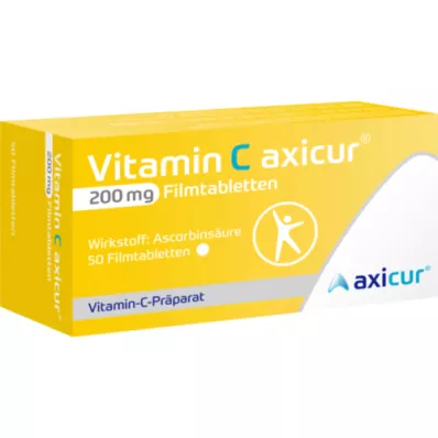 VITAMIN C AXICUR 200 mg plėvele dengtos tabletės, 50 vnt