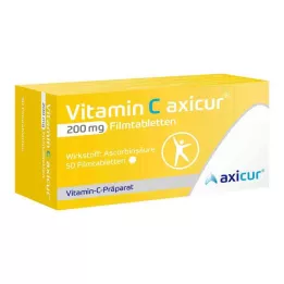 VITAMIN C AXICUR 200 mg plėvele dengtos tabletės, 50 vnt