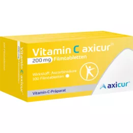 VITAMIN C AXICUR 200 mg plėvele dengtos tabletės, 100 vnt