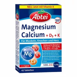 ABTEI Magnio kalcio+D+K tabletės, 42 kapsulės