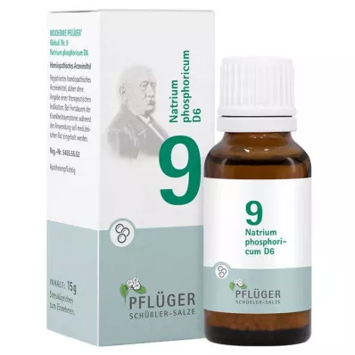 BIOCHEMIE Pflüger 9 Natrium phosphoricum D 6 rutuliukai, 15 g