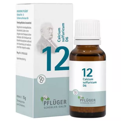 Biochemija Pflueger 12 Calcium sulfuricum D 6 rutuliukai, 15 g
