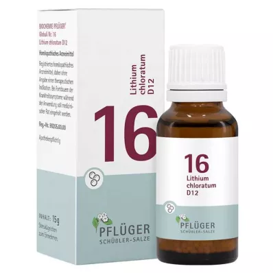 BIOCHEMIE Pflüger 16 Lithium chloratum D 12 rutuliukų, 15 g