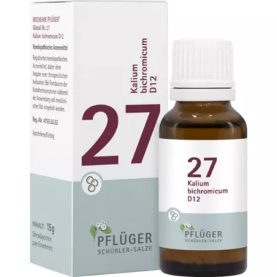 BIOCHEMIE Pflüger 27 Potassium bichromicum D 12 rutuliukų, 15 g